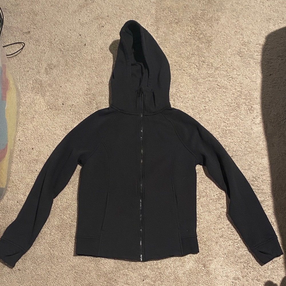 Black Hooded Zip-Up Jacket